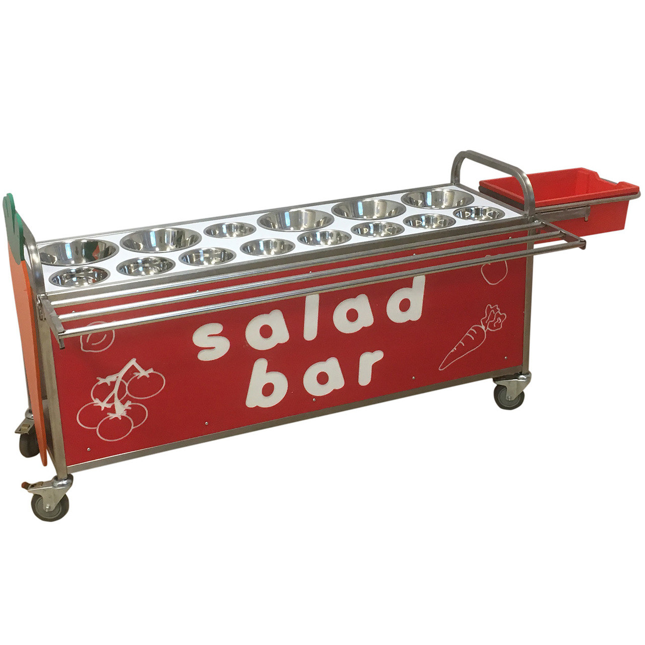 Stainless Steel 14 Bowl Salad Bar (14SSTR)