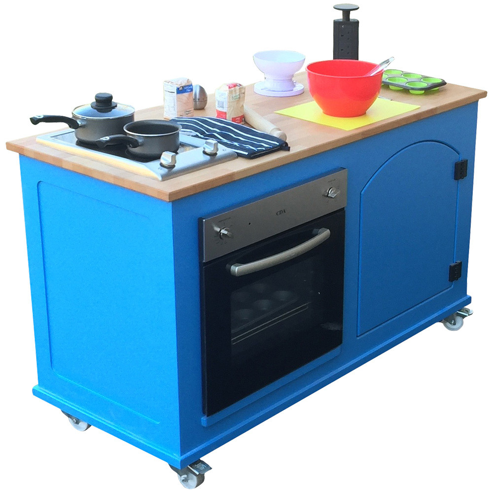 Mobile Wood Panelled Cooking Work Station (3NCST)