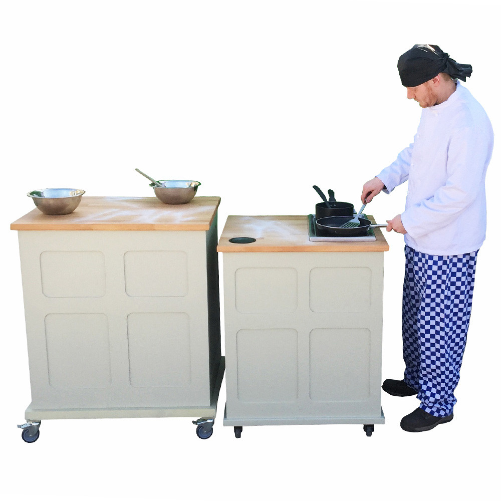 Wood Panelled Nesting Cooker Trolley (6STLL)