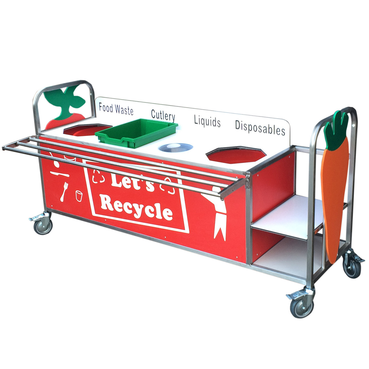 Large Stainless Steel Waste Trolley (7SSC1)