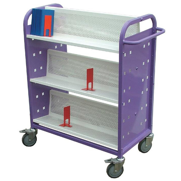 Double Sided 3 Shelf Aluminium Book Trolley (ALM1)
