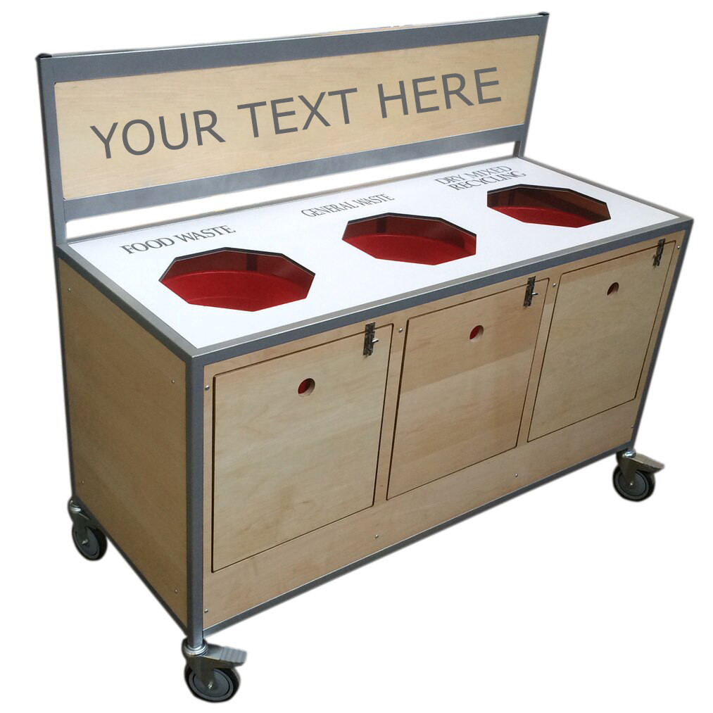 Food Waste & Recycling Clearing Trolley With Front Cupboards (12LCS2)