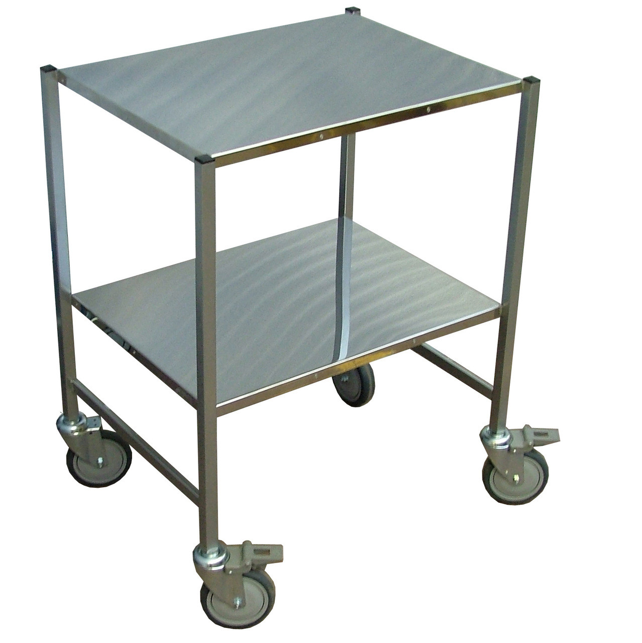 2 Tier Flat Shelf Stainless Steel Trolley (2SSFL10)