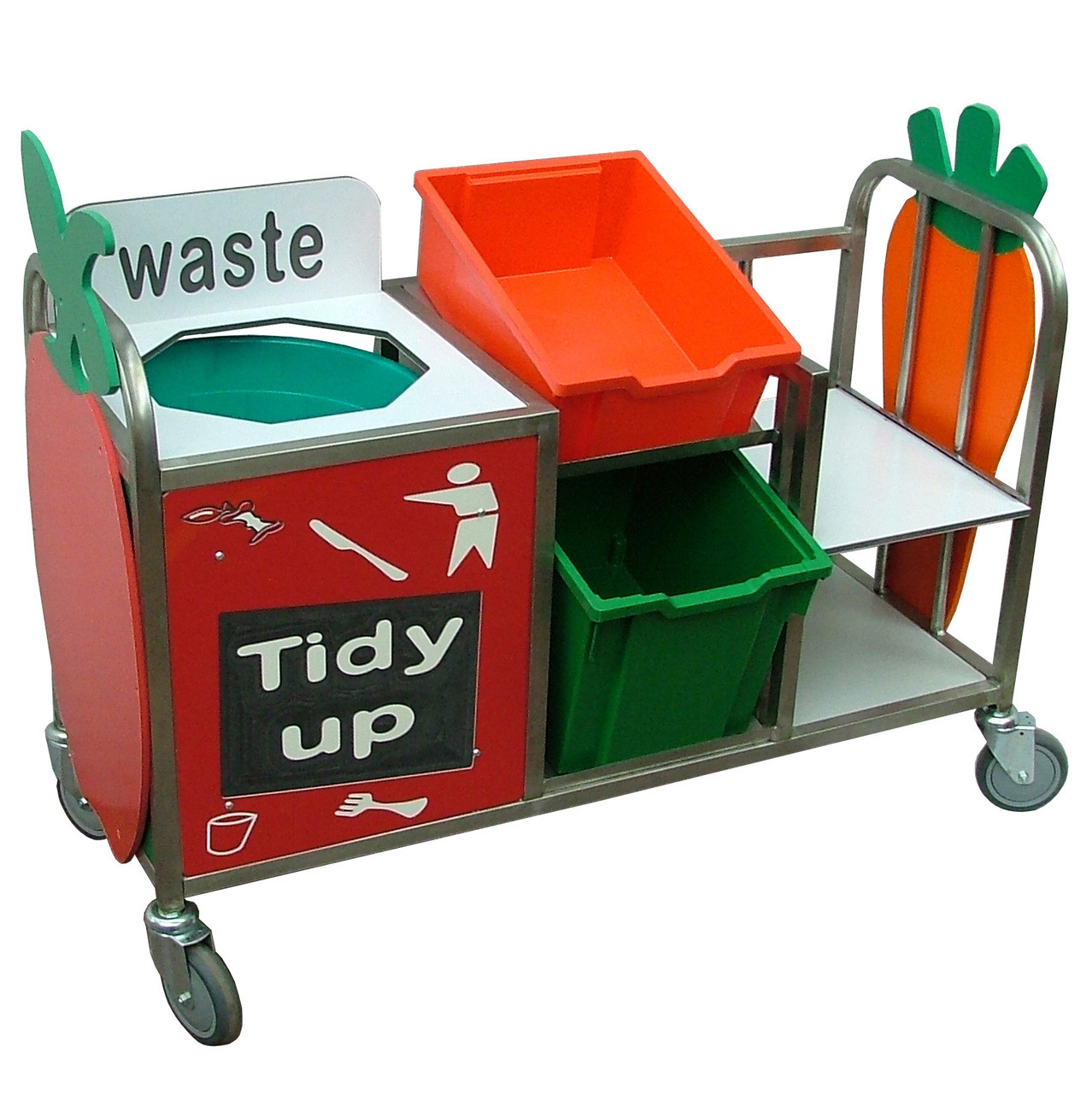 Small Stainless Steel Waste Trolley (7SSJN)
