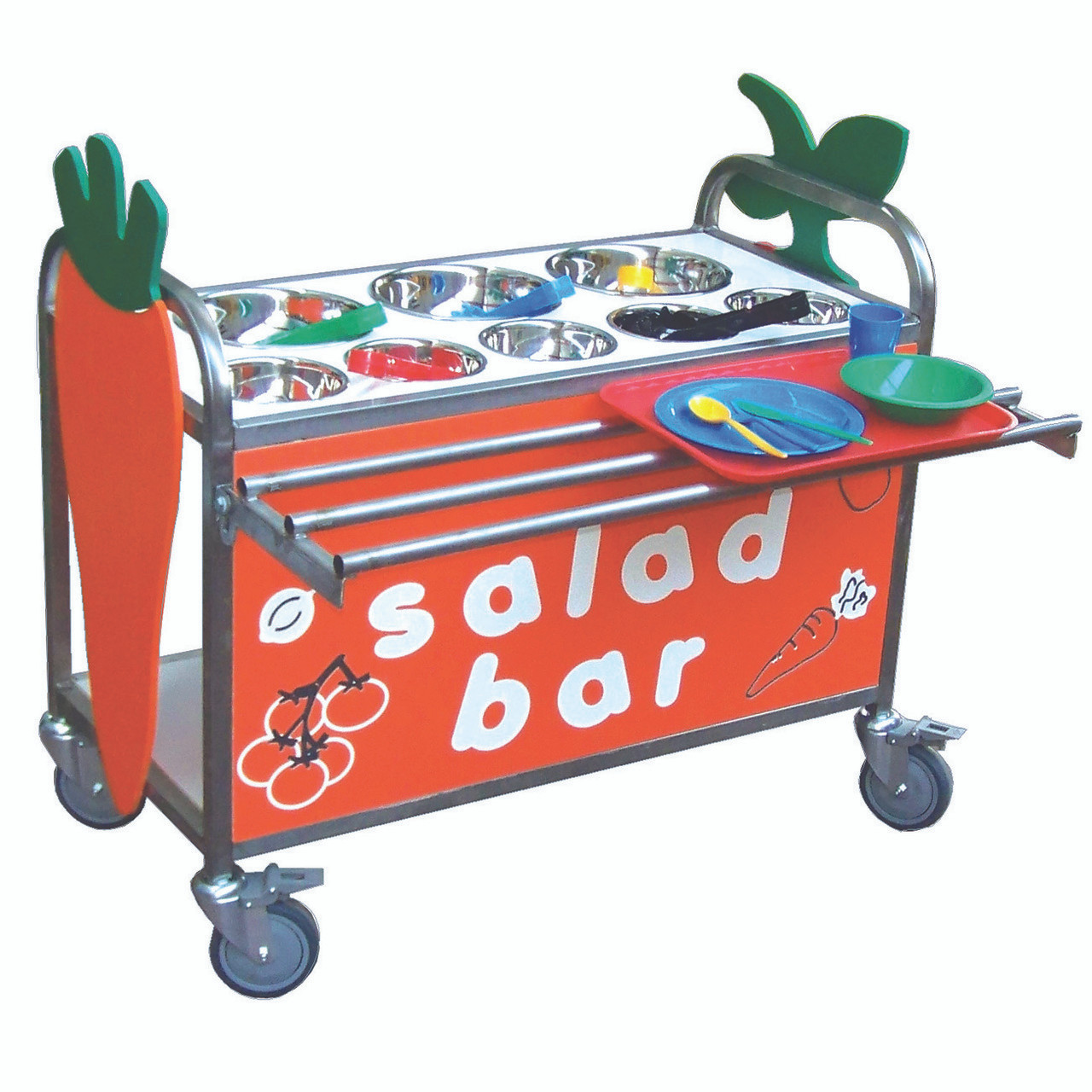 Stainless Steel 7 Bowl Salad Bar (2SSJN)