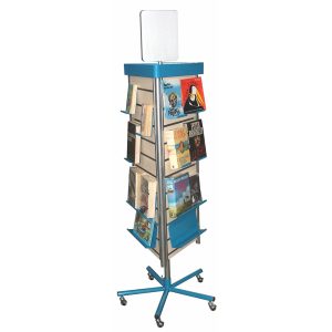Triangular Book Display Unit – base with wheels (TD2)