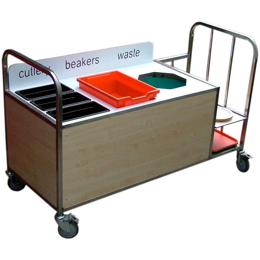 Basics Stainless Steel Frame Medium Clearing Trolley (3SSCT2)