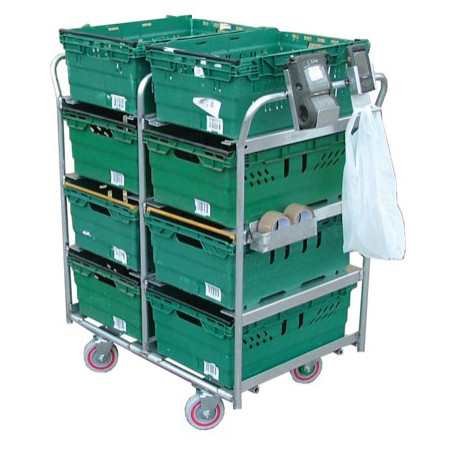 8 Box Aluminium Picking Trolley (BXAP8)