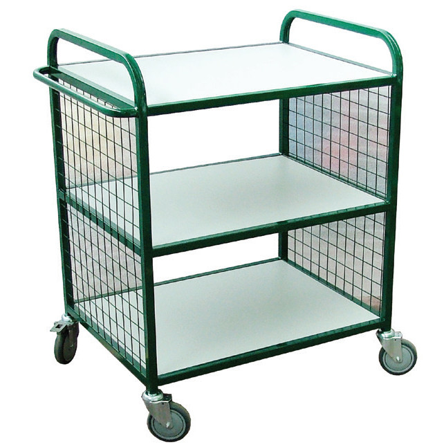 Three Flat Shelf Trolley With Mesh Ends (FSTM4)