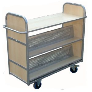 Flat Top Wooden Book Trolley (NT9)