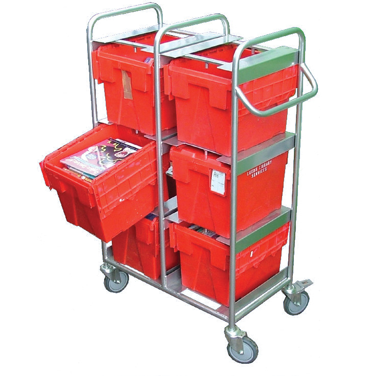 Small Tote 8 Box Mild Steel Trolley (BXMS8)
