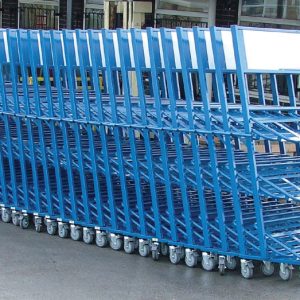 Nesting 9 tote Box Trolley with Trough (NTBT5)