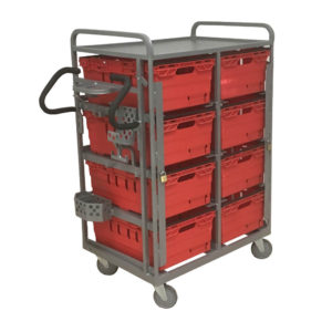 Locking 8 Tote Trolley With Device Holder