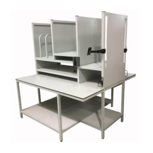 Light Grey Packing Bench With Dividers