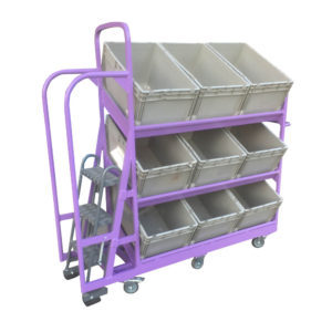 Tilt Tote Box Trolley With Steps