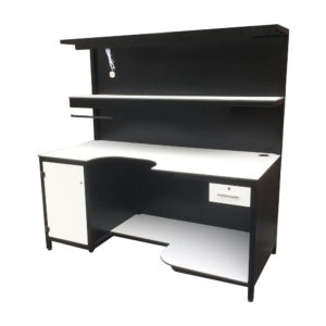 Black And White Curve Packing Bench With Storage Cupboard