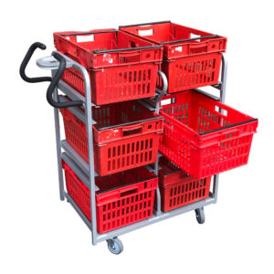 6 Box Tote Picking Trolley