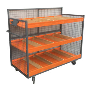Mesh Stock Trolley With Dividers