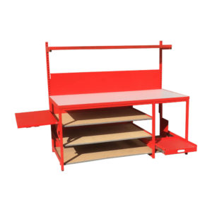 Work Bench With Fold Down Side Shelf