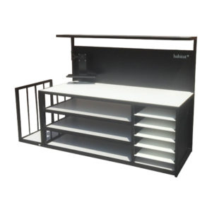 Packing Bench With Storage And Side Rack