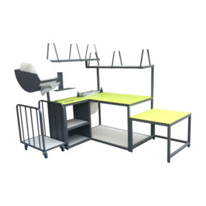 Packing Bench With Trolley And Roll Dispenser