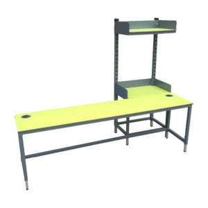 Long Packing Bench With Upper Shelf