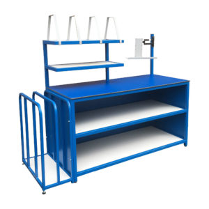 Packing Bench With Storage And Side Rack And Upper Dividers