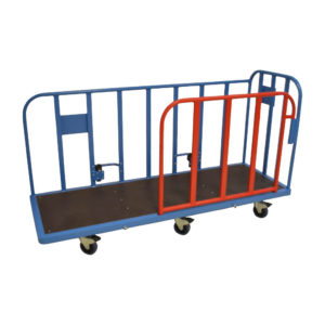 Large Platform Trolley With Red Barrier Side