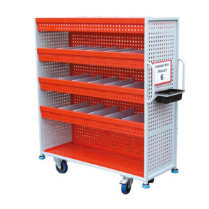 Mesh Shelf Trolley With Built In Dividers