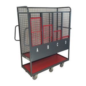 Labelled Cage Trolley With Compartments