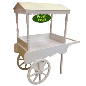 White Gloss Wooden Festival Food Cart (2WSC12)