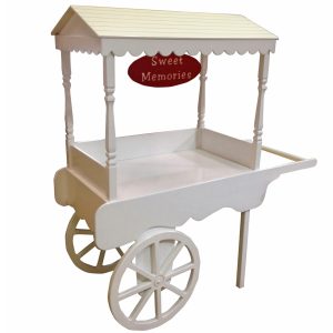 White Gloss Wooden Festival Food Cart (2WSC12)
