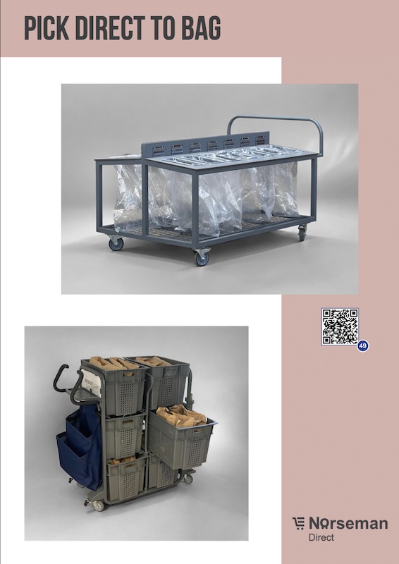 Pick to bag trolleys