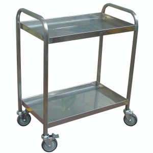 Stainless Steel 2 Flat Shelf Trolley (SSTF4)