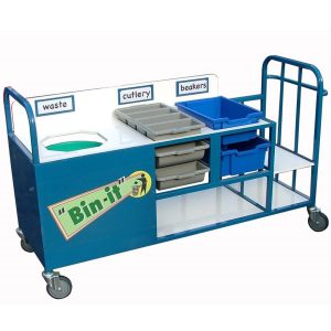 Clearing Trolley With Large Bin And Cutlery Trays (17SDJN)