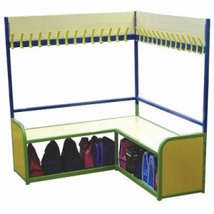 Modular Cloakroom Corner Bench With Hooks (5CVB)