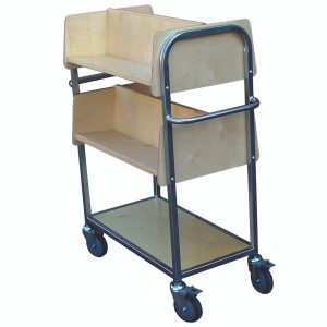 Wood and Steel Book Trolley (NT3)