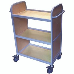 Wood and Steel Book Trolley (WH4)