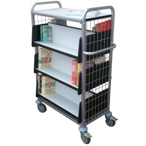 Wood and Steel Book Trolley (NT5)