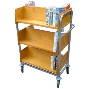 Wood And Steel Book Trolley (NT1)